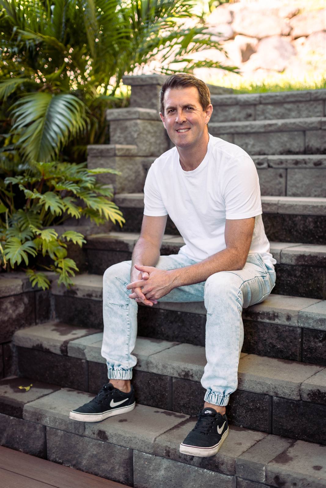 A relaxed business owner enjoying time back outside of work